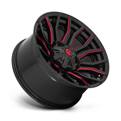 CARBURANT TOUT-TERRAIN D712 RAGE 20X10 8X180 -18 124.2 NOIR BRILLANT ROUGE TEINTÉ CLAIRE