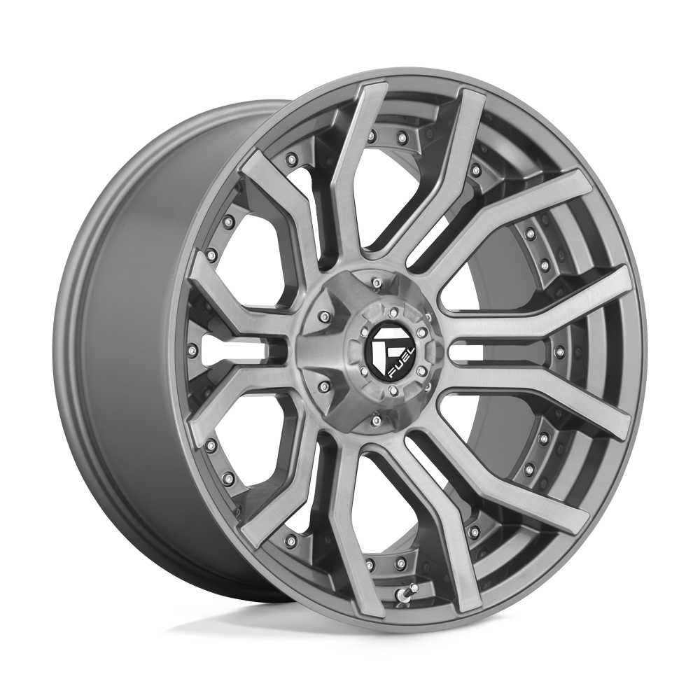 CARBURANT TOUT-TERRAIN D713 RAGE PLATINE 20X10 6X135 / 6X139.7 -18 106.1 GUN METAL BROSSÉ TEINTÉ CLAIR