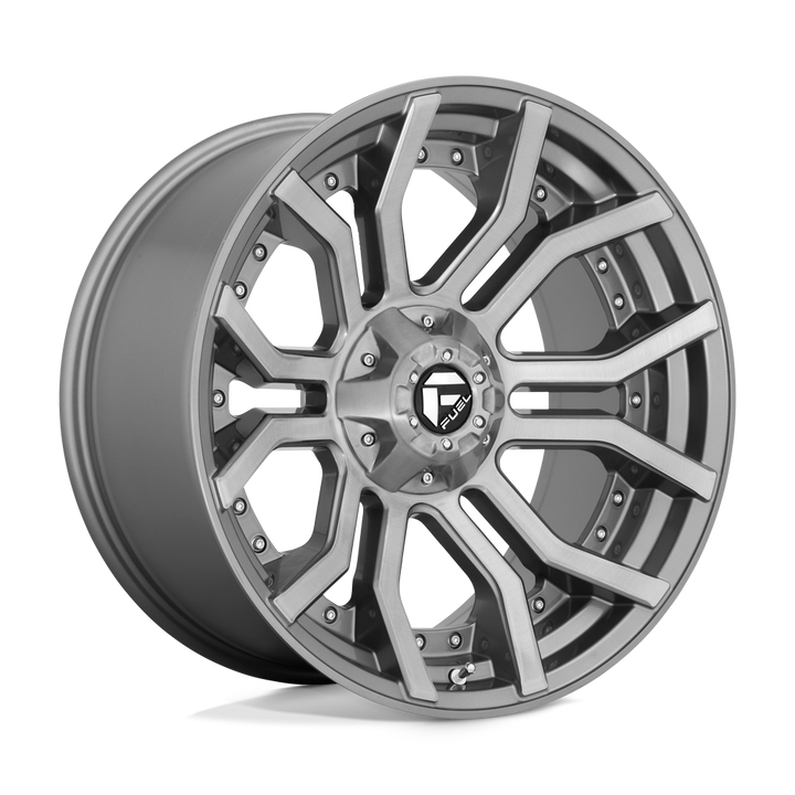 CARBURANT TOUT-TERRAIN D713 RAGE PLATINUM 24X12 8X170 -44 125.1 BROSSÉ GUN METAL TEINTÉ CLAIRE