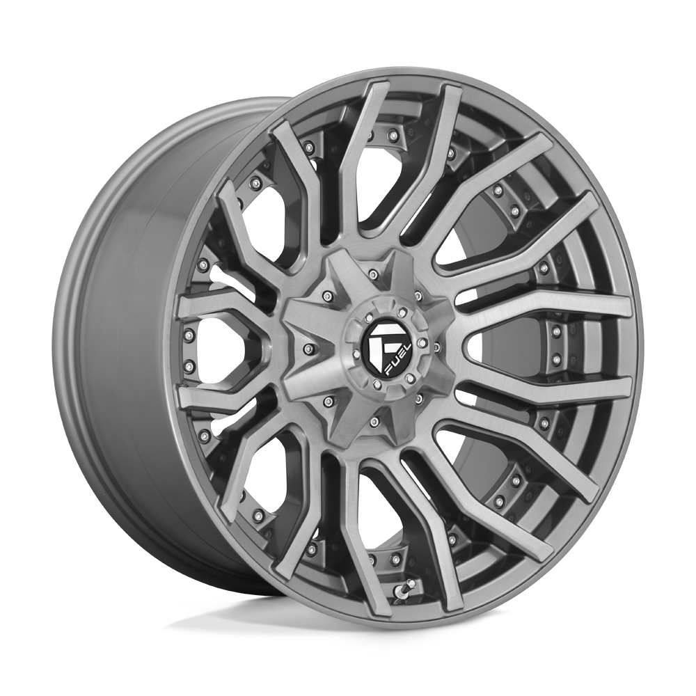 Fuel Off-Road D713 Rage Platinum 20x10 8x180 -18 124.2 Brushed Gun Metal Tinted Clear