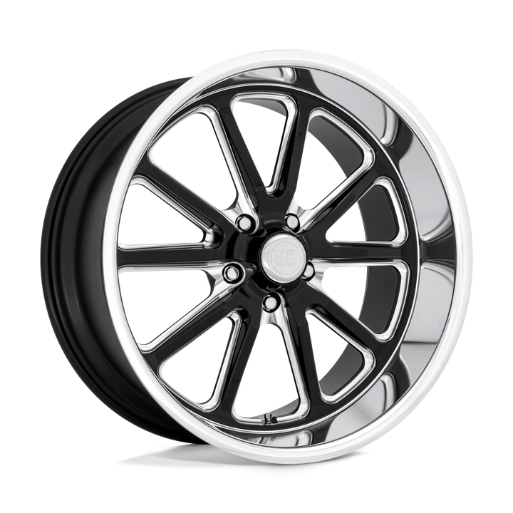 Us Mag 1pc U117 Rambler 20x9.5 5x120.65 1 72.56 Noir Brillant Fraisé