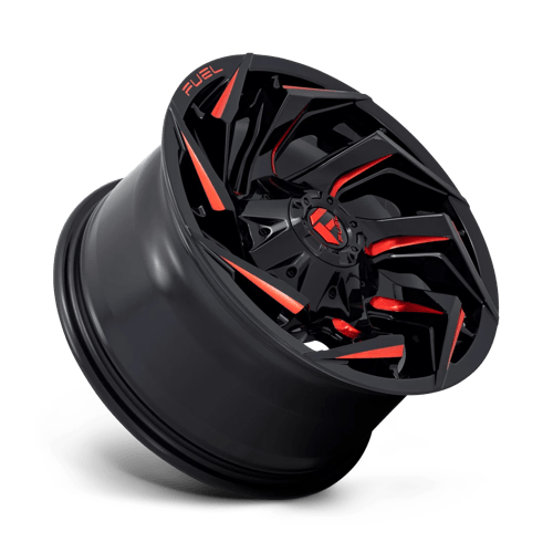 CARBURANT TOUT-TERRAIN D755 REACTION 20X9 8X180 1 124,2 NOIR BRILLANT FRAISÉ TEINTÉ ROUGE
