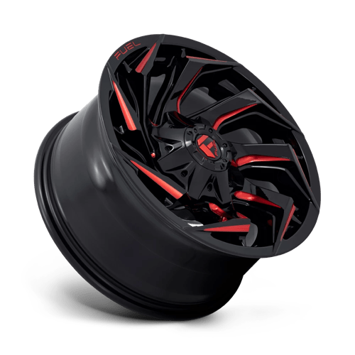 CARBURANT TOUT-TERRAIN D755 REACTION 18X9 6X135 / 6X139.7 1 106.1 NOIR BRILLANT FRAISÉ TEINTÉ ROUGE