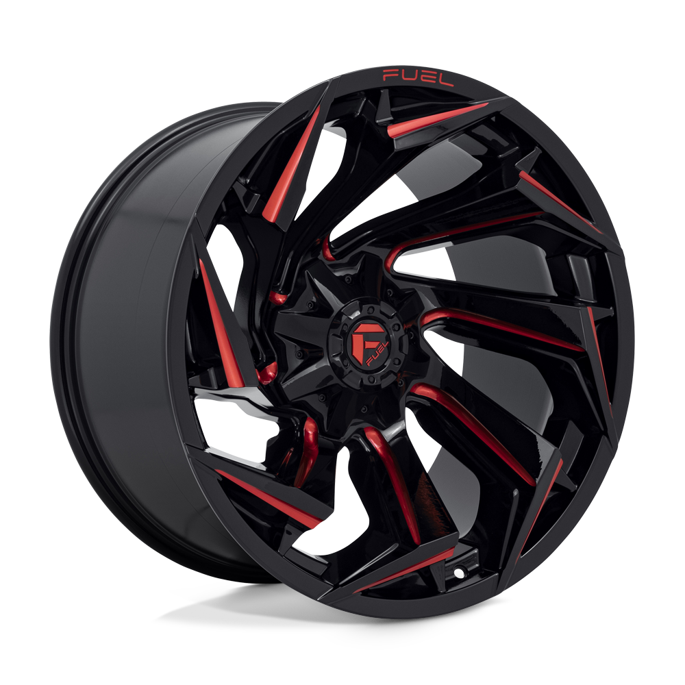 CARBURANT TOUT-TERRAIN D755 REACTION 22X12 8X165.1 -44 125.1 NOIR BRILLANT FRAISÉ AVEC TEINTE ROUGE