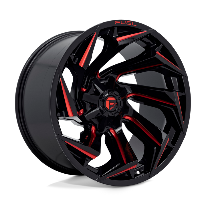 CARBURANT TOUT-TERRAIN D755 REACTION 22X12 8X165.1 -44 125.1 NOIR BRILLANT FRAISÉ AVEC TEINTE ROUGE