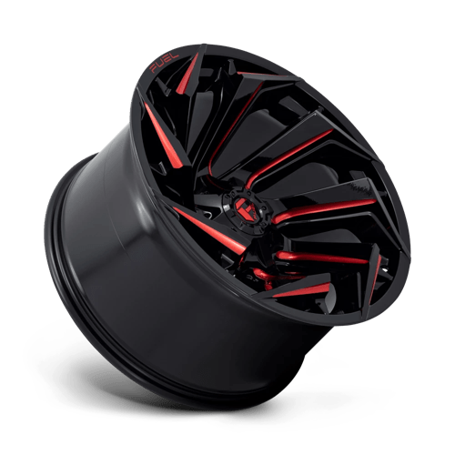 CARBURANT TOUT-TERRAIN D755 REACTION 22X12 8X165.1 -44 125.1 NOIR BRILLANT FRAISÉ AVEC TEINTE ROUGE