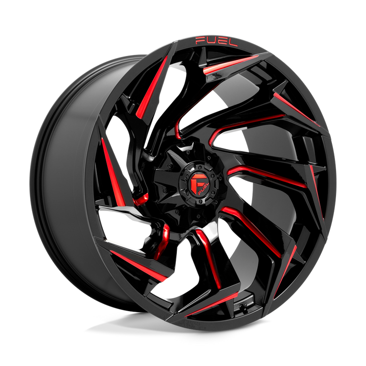 CARBURANT TOUT-TERRAIN D755 REACTION 24X12 8X180 -44 124,2 NOIR BRILLANT FRAISÉ AVEC TEINTE ROUGE