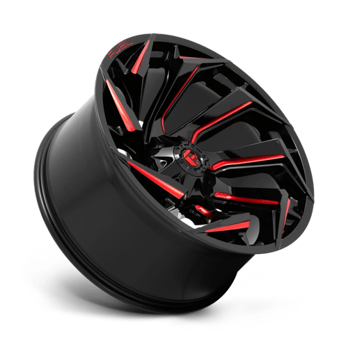 CARBURANT TOUT-TERRAIN D755 REACTION 24X12 8X180 -44 124,2 NOIR BRILLANT FRAISÉ AVEC TEINTE ROUGE