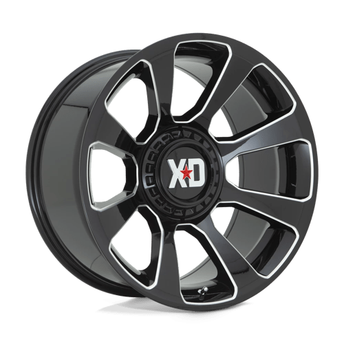 XD Wheels Xd854 Reactor 20x10 5x127 / 5x139.7 -18 78.1 Noir Brillant Fraisé
