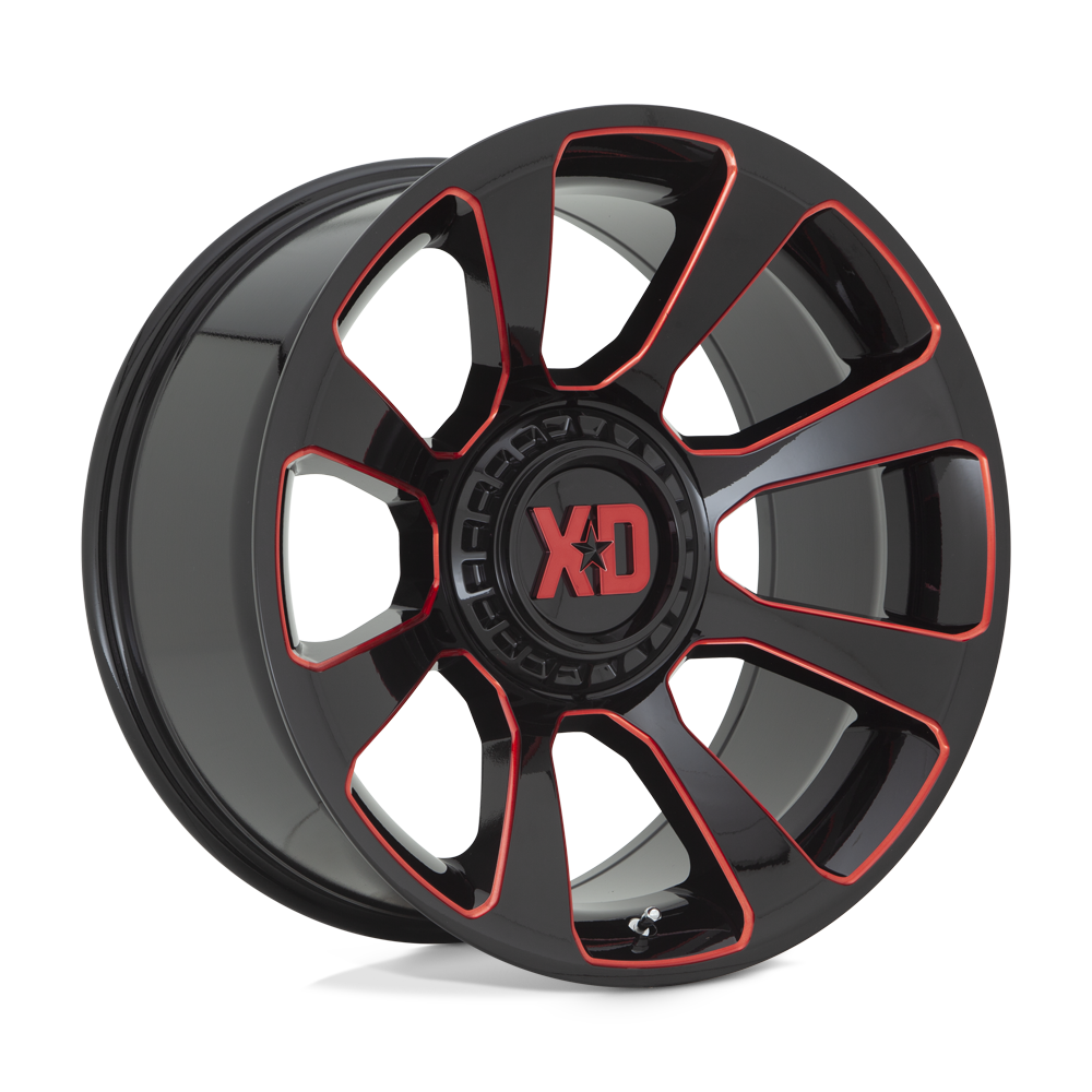 XD Xd854 Reactor 20x10 6x135 / 6x139.7 -18 106.1 Gloss Black Milled Red Tint