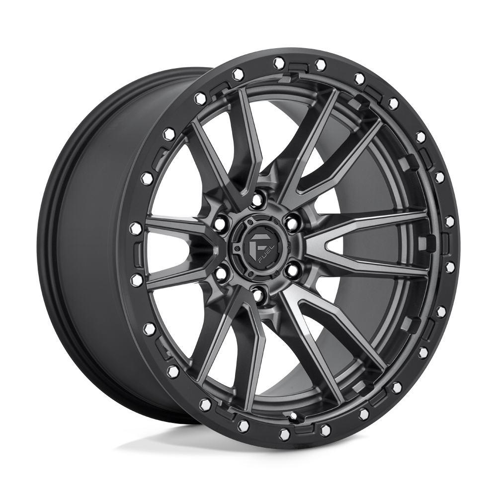FUEL OFF-ROAD D680 REBEL 20X10 6X139.7 -18 106.1 ANNEAU PERLE NOIR GUN METAL MAT