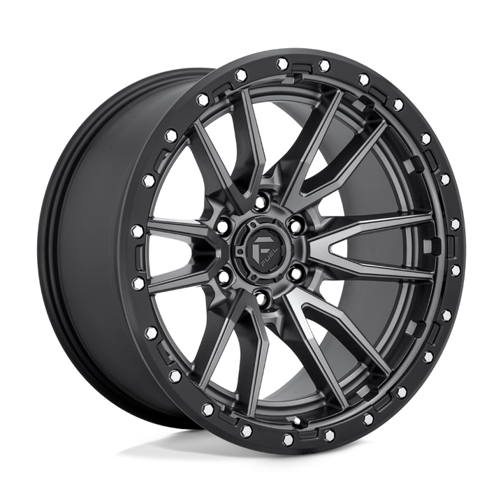 FUEL OFF-ROAD D680 REBEL 20X10 6X139.7 -18 106.1 ANNEAU PERLE NOIR GUN METAL MAT