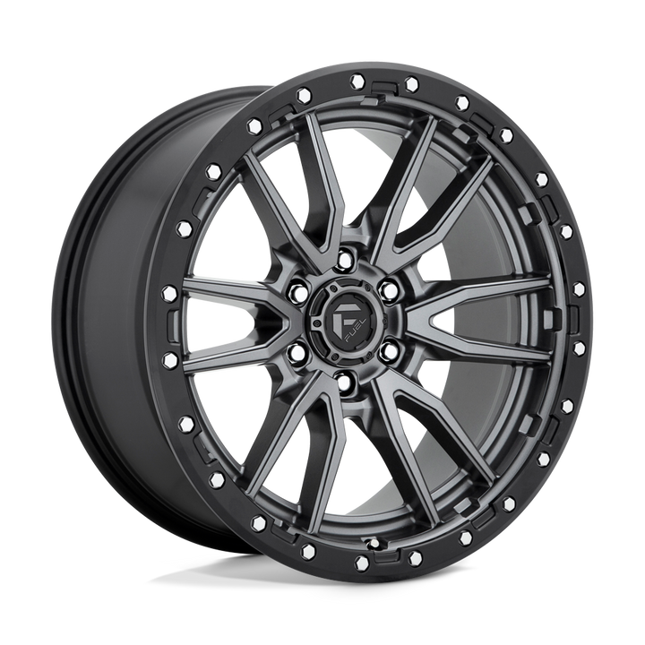 FUEL OFF-ROAD D680 REBEL 20X9 6X135 20 87.1 ANNEAU PERLE NOIR GUN METAL MAT