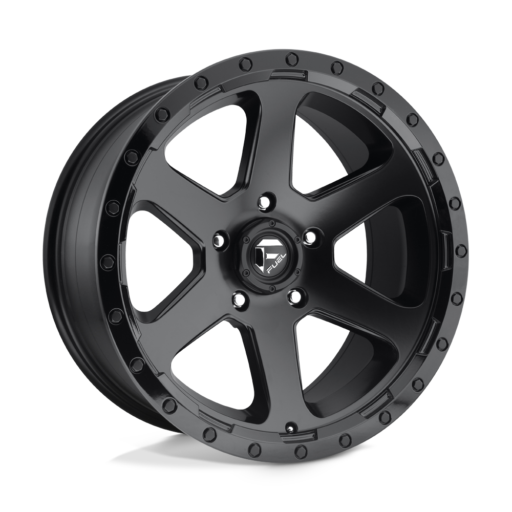 FUEL OFF-ROAD D589 RIPPER 18X9 6X139.7 20 108 NOIR MAT LÈVRE NOIR BRILLANT