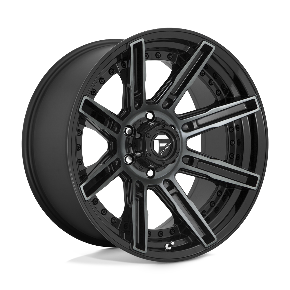 CARBURANT TOUT-TERRAIN D708 ROGUE 20X10 6X139.7 -18 106.1 BRILLANT USINÉ DOUBLE TEINTE FONCÉE