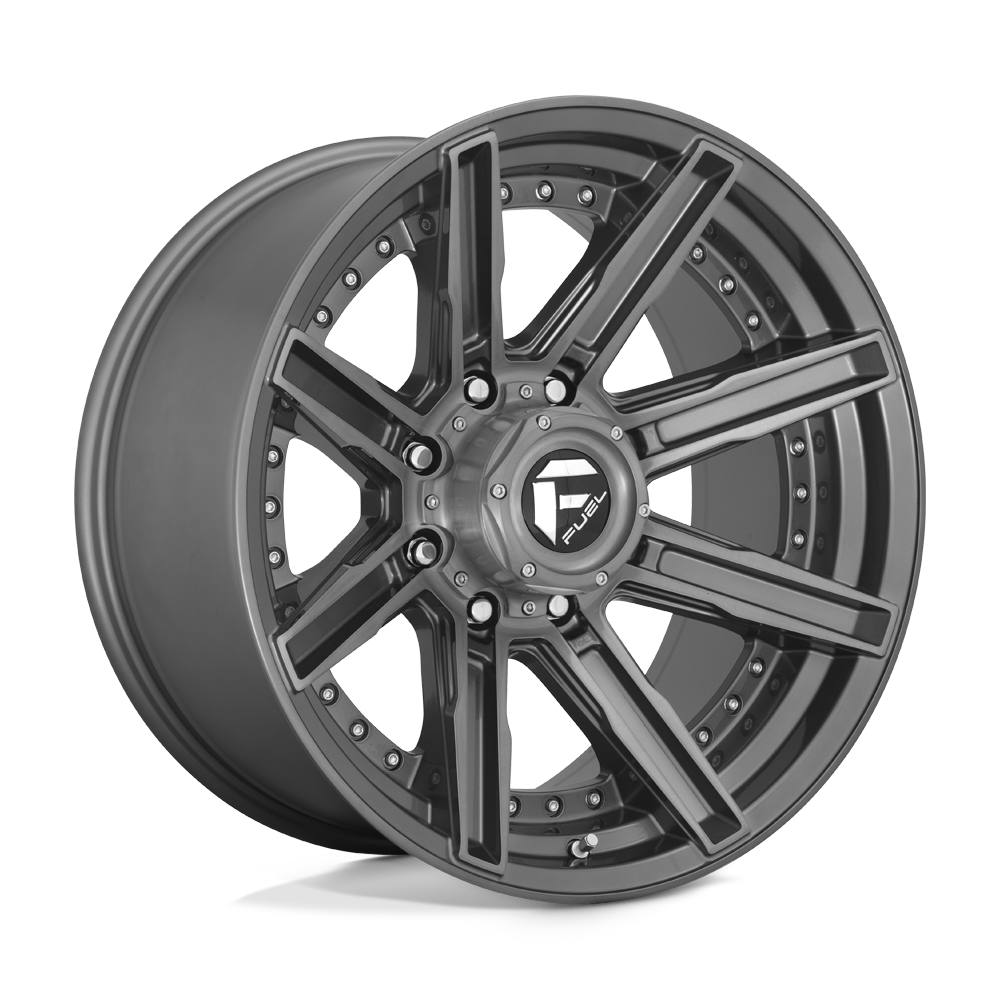 Fuel Off-Road D710 Rogue Platinum 20x10 8x180 -18 124.2 Brushed Gun Metal Tinted Clear