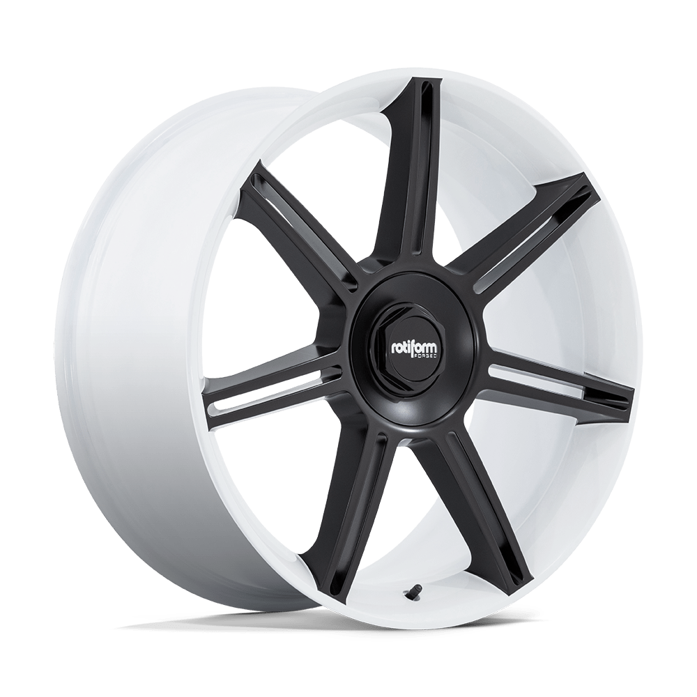 Rotiform 1pc Fra 22x10 5x130 56 71.5 Gloss White With Matte Black Spokes