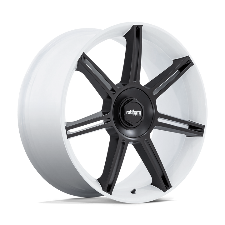 Rotiform 1pc Fra 22x10 5x130 56 71.5 Gloss White With Matte Black Spokes