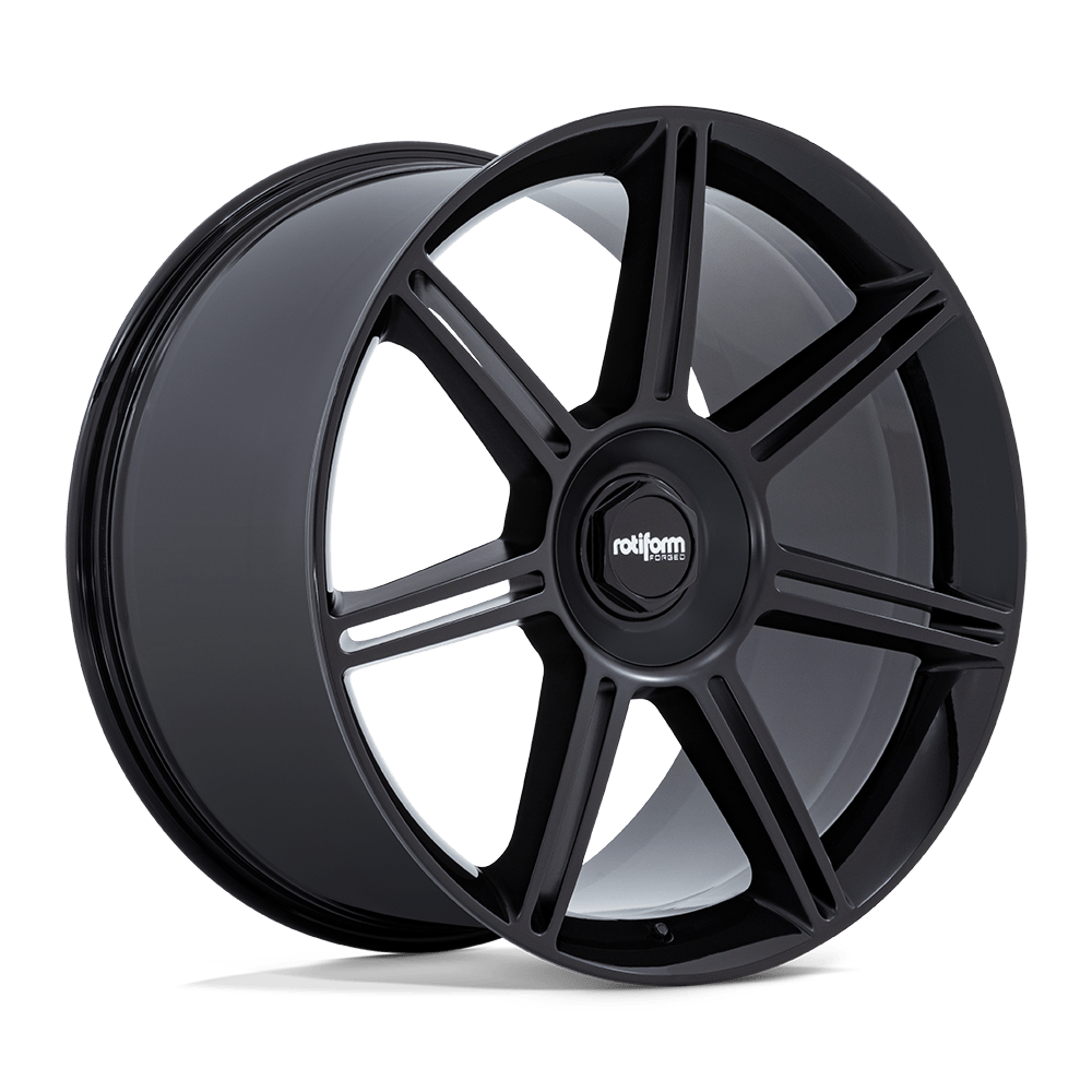 Rotiform 1pc Fra 22x12 5x130 60 71.5 Noir Brillant Avec Rayons Noir Mat