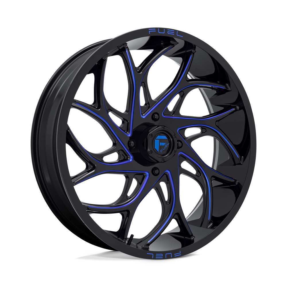 CARBURANT UTV TOUT-TERRAIN D778 RUNNER UTV 24X7 4X156 13 132 NOIR BRILLANT MILLED CANDY BLEU