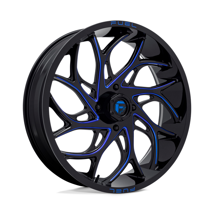CARBURANT UTV TOUT-TERRAIN D778 RUNNER UTV 24X7 4X156 13 132 NOIR BRILLANT MILLED CANDY BLEU