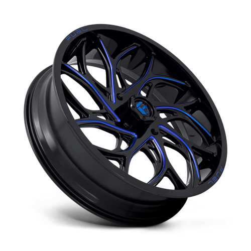 CARBURANT UTV TOUT-TERRAIN D778 RUNNER UTV 24X7 4X156 13 132 NOIR BRILLANT MILLED CANDY BLEU