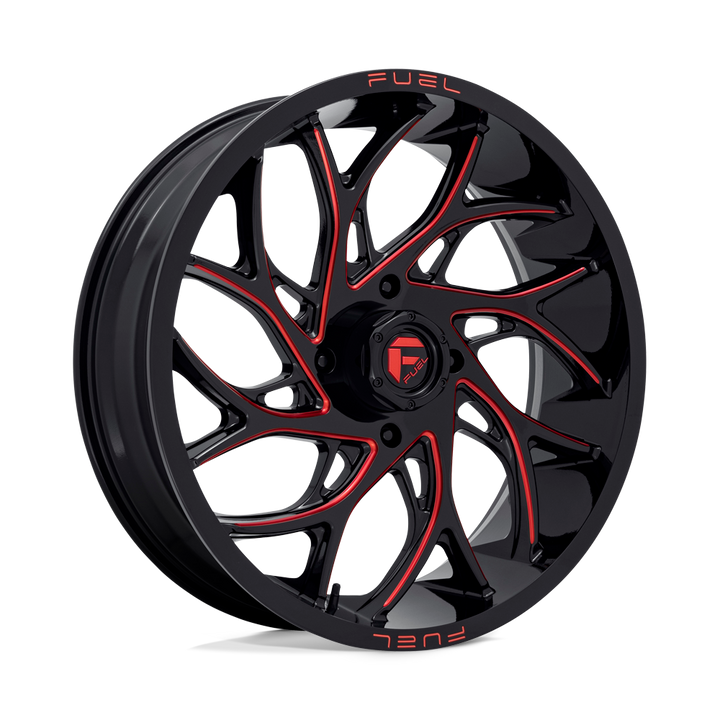 FUEL UTV OFF-ROAD D779 RUNNER UTV 22X7 4X156 0 132 GLOSS BLACK MILLED CANDY RED