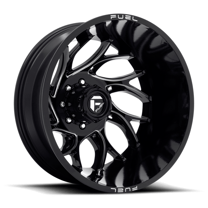 CARBURANT TOUT-TERRAIN D741 RUNNER 22X8.25 8X200 -202 142 NOIR BRILLANT FRAISÉ