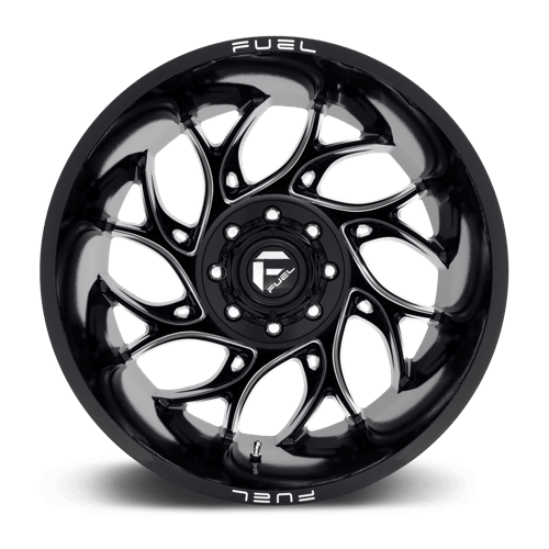 CARBURANT TOUT-TERRAIN D741 RUNNER 22X8.25 8X200 -202 142 NOIR BRILLANT FRAISÉ