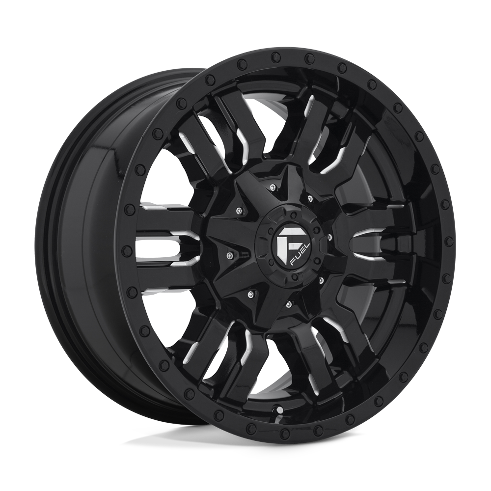 CARBURANT TOUT-TERRAIN D595 SLEDGE 18X9 8X165.1 20 125.1 NOIR BRILLANT FRAISÉ