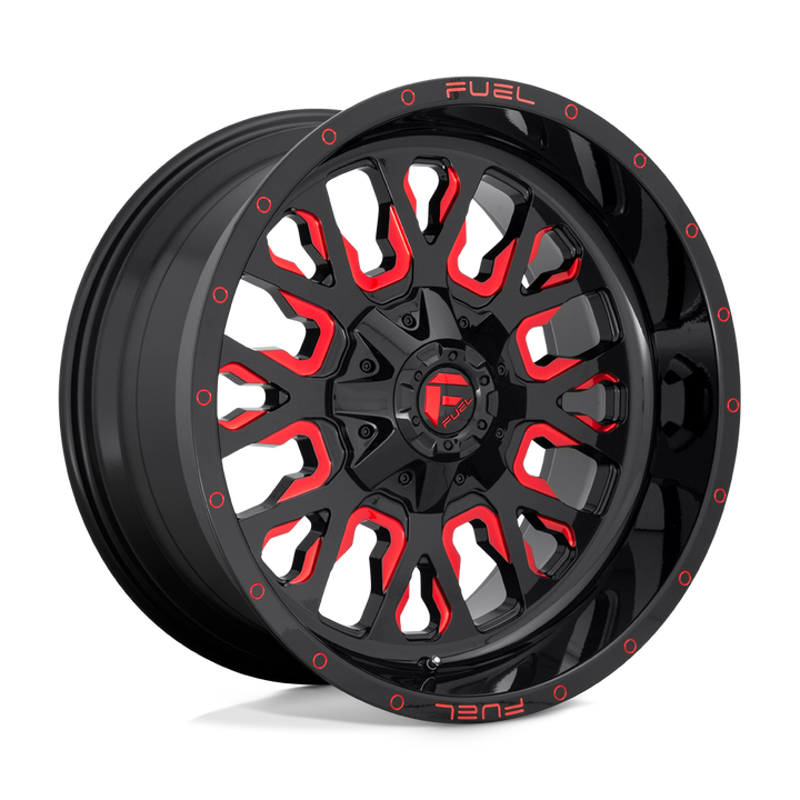 CARBURANT TOUT-TERRAIN D612 COURSE 20X9 6X135 / 6X139.7 20 106.1 NOIR BRILLANT ROUGE TEINTÉ CLAIRE