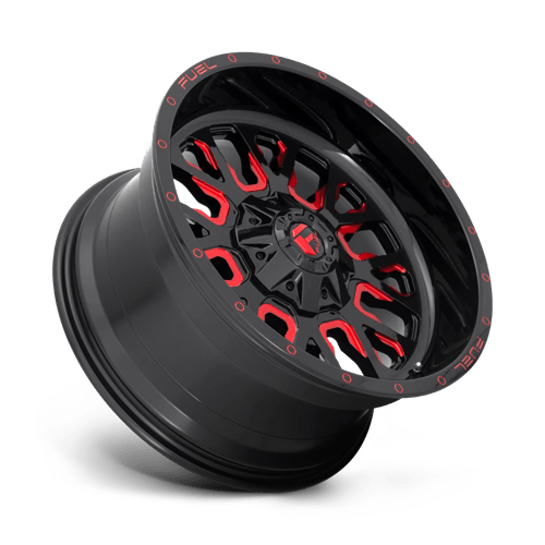 CARBURANT TOUT TERRAIN D612 COURSE 18X9 6X135 / 6X139.7 1 106.1 NOIR BRILLANT ROUGE TEINTÉ CLAIRE