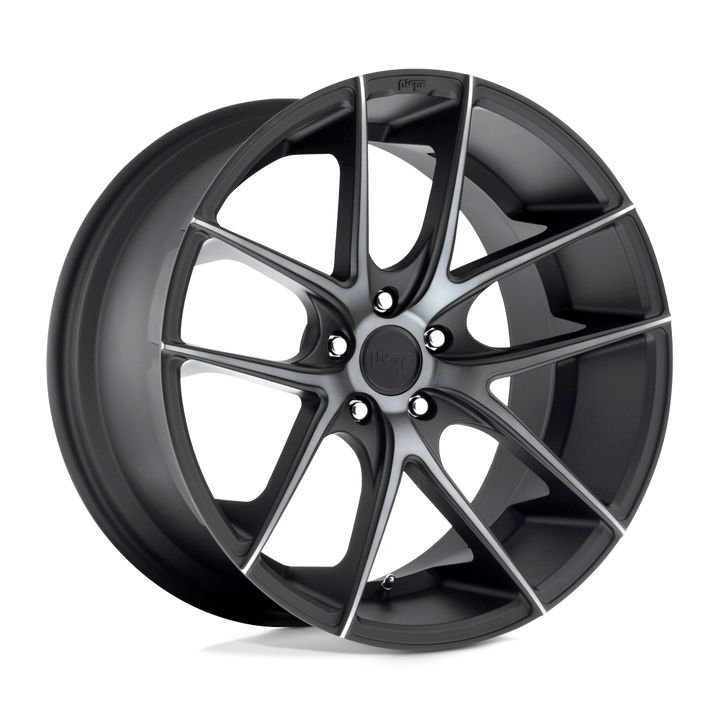 Niche 1pc M130 Targa 19x9.5 5x120 35 72.56 Noir Mat Double Teinte Foncé
