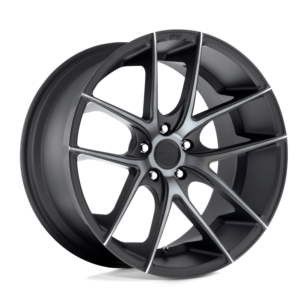 Niche 1pc M130 Targa 19x8.5 5x114.3 35 72.56 Matte Black Double Dark Tint