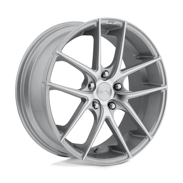 Niche 1pc M131 Targa 20x8.5 5x114.3 42 72.56 Gloss Silver Machined