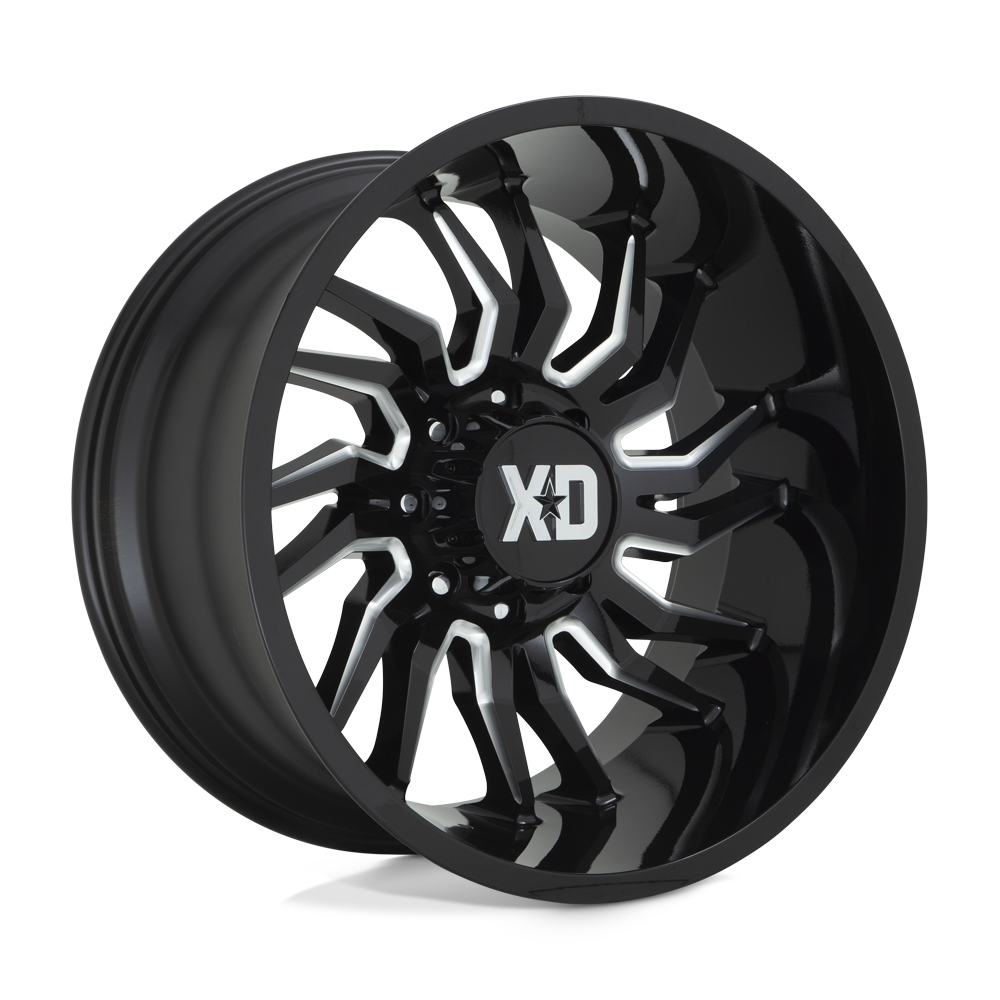 XD Wheels Xd858 Tension 22x10 8x165.1 -18 125.1 Noir Brillant Fraisé
