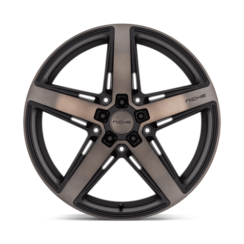 Niche 1pc M271 Teramo 20x9.5 5x114.3 35 72.56 Matte Black With Double Dark Tint Face