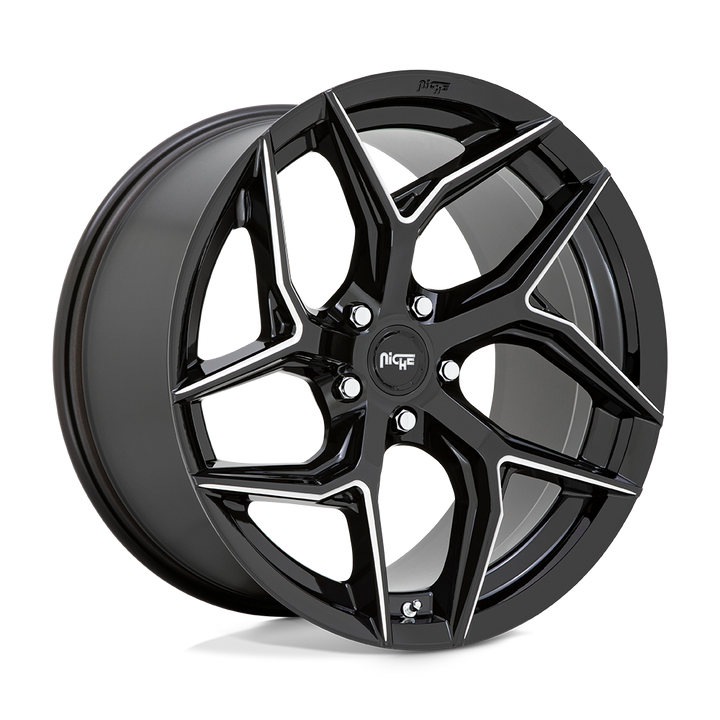 Niche 1pc M266 Torsion 20x9 5x112 27 66.56 Gloss Black Milled