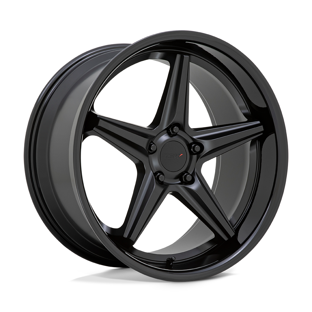 TSW LAUNCH 19X9.5 5X112 40 66.56 NOIR MAT AVEC LÈVRE NOIR BRILLANT