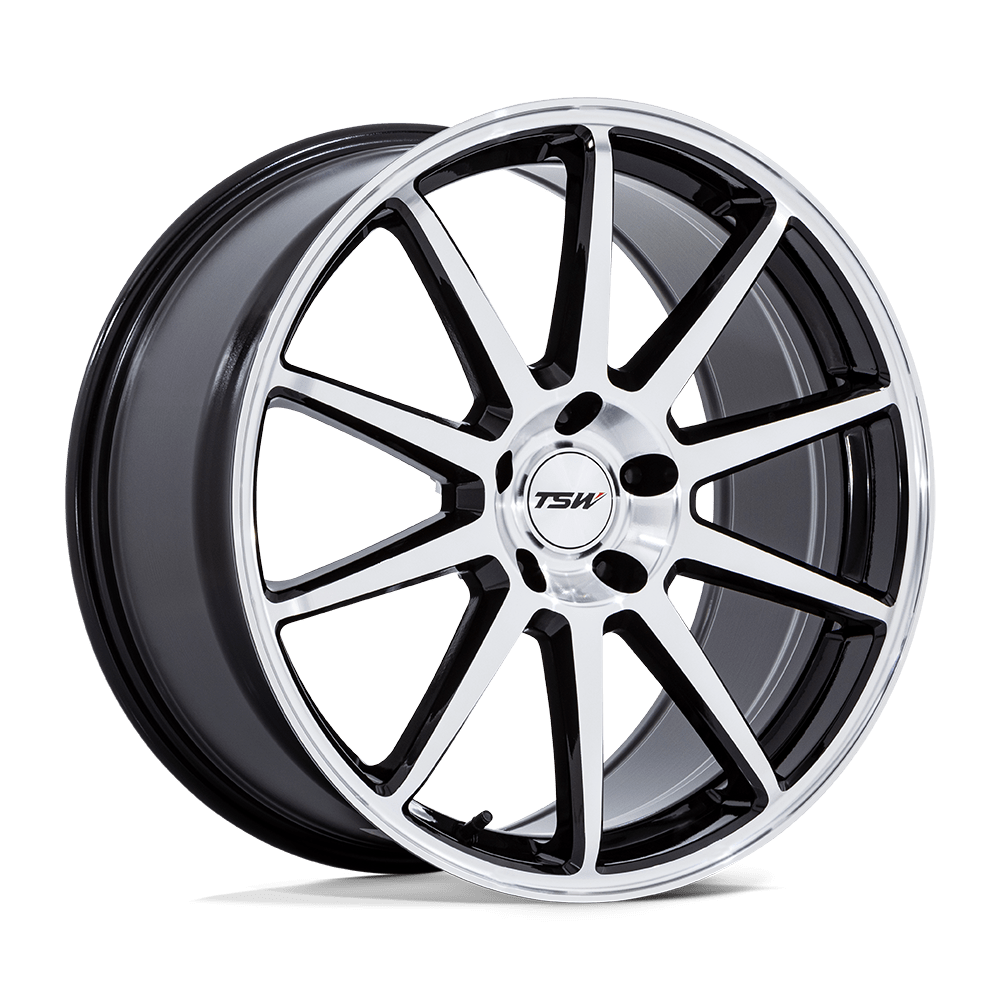 TSW Tw004 Canard 19x10.5 5x112 35 66.56 Gloss Black Machined Face