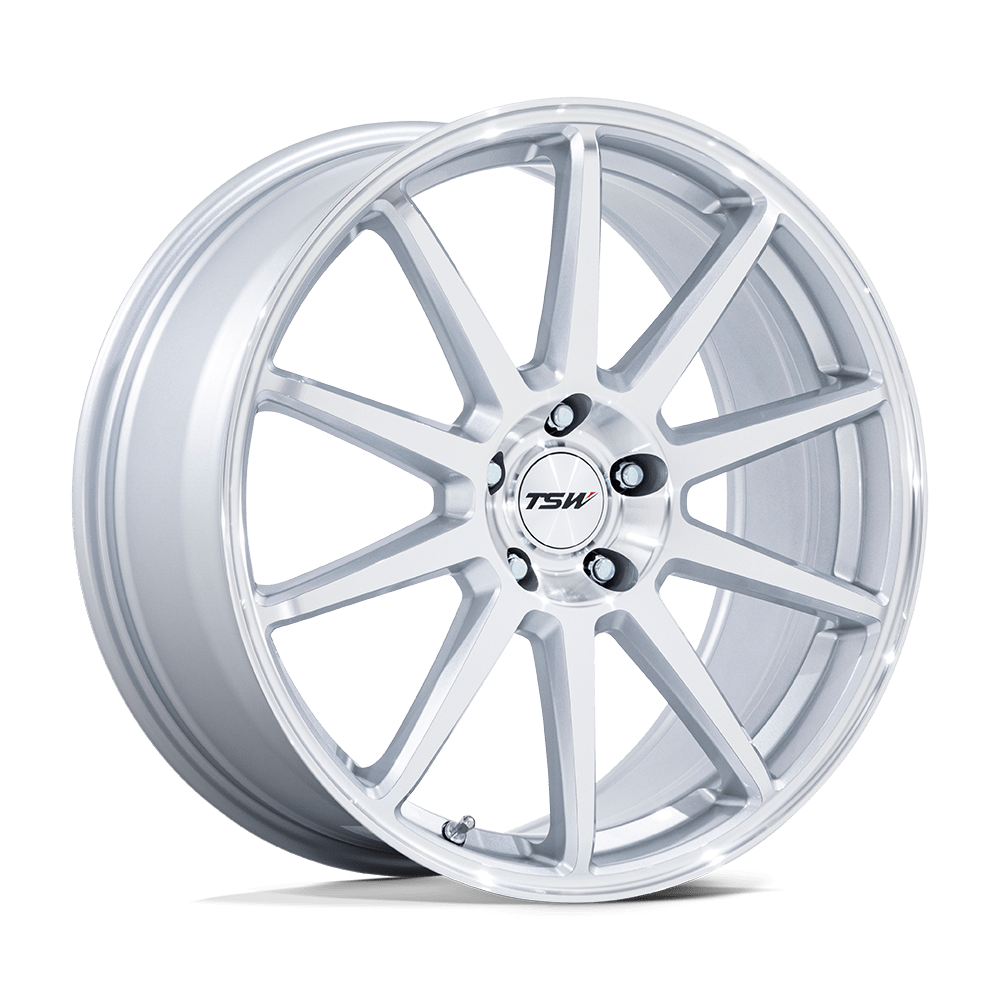TSW Tw004 Canard 19x8.5 5x112 42 66.56 Gloss Silver Machined Face