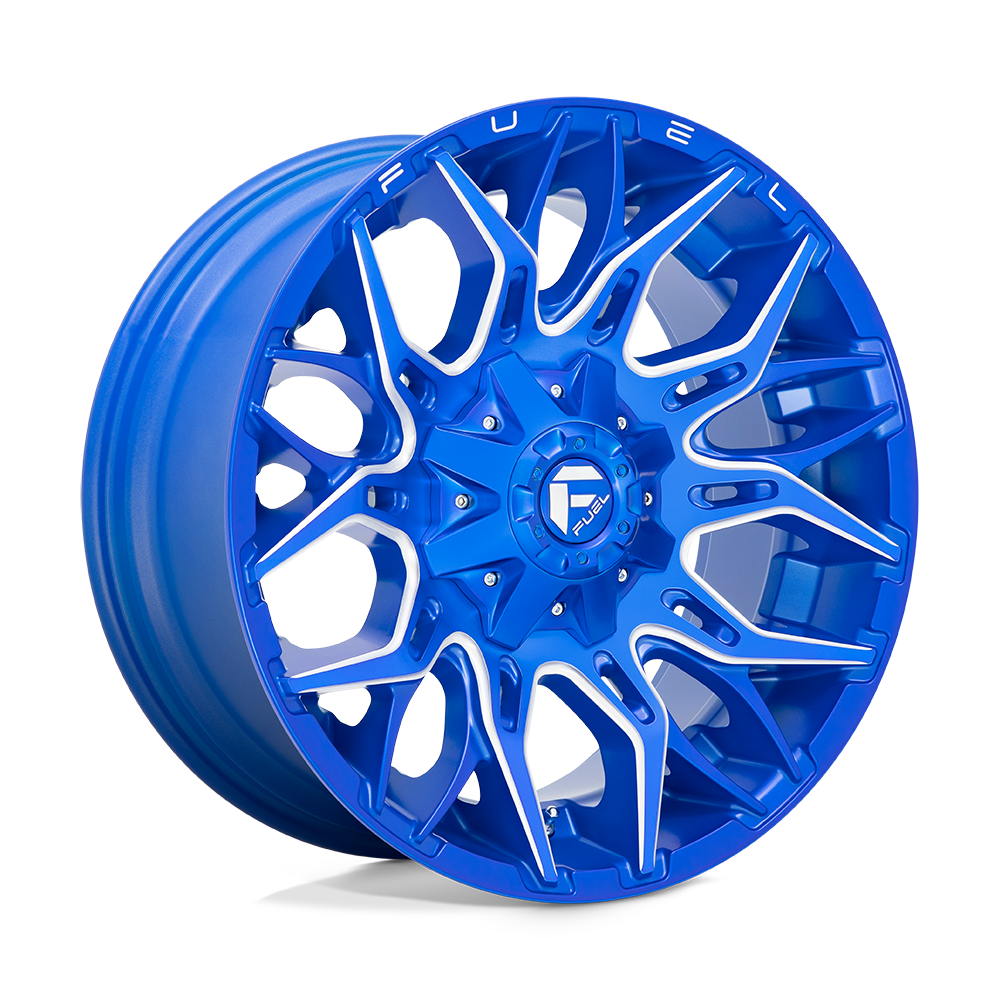 CARBURANT TOUT-TERRAIN D770 TWITCH 22X12 8X165.1 -44 125.1 ANODISÉ BLEU FRAISÉ