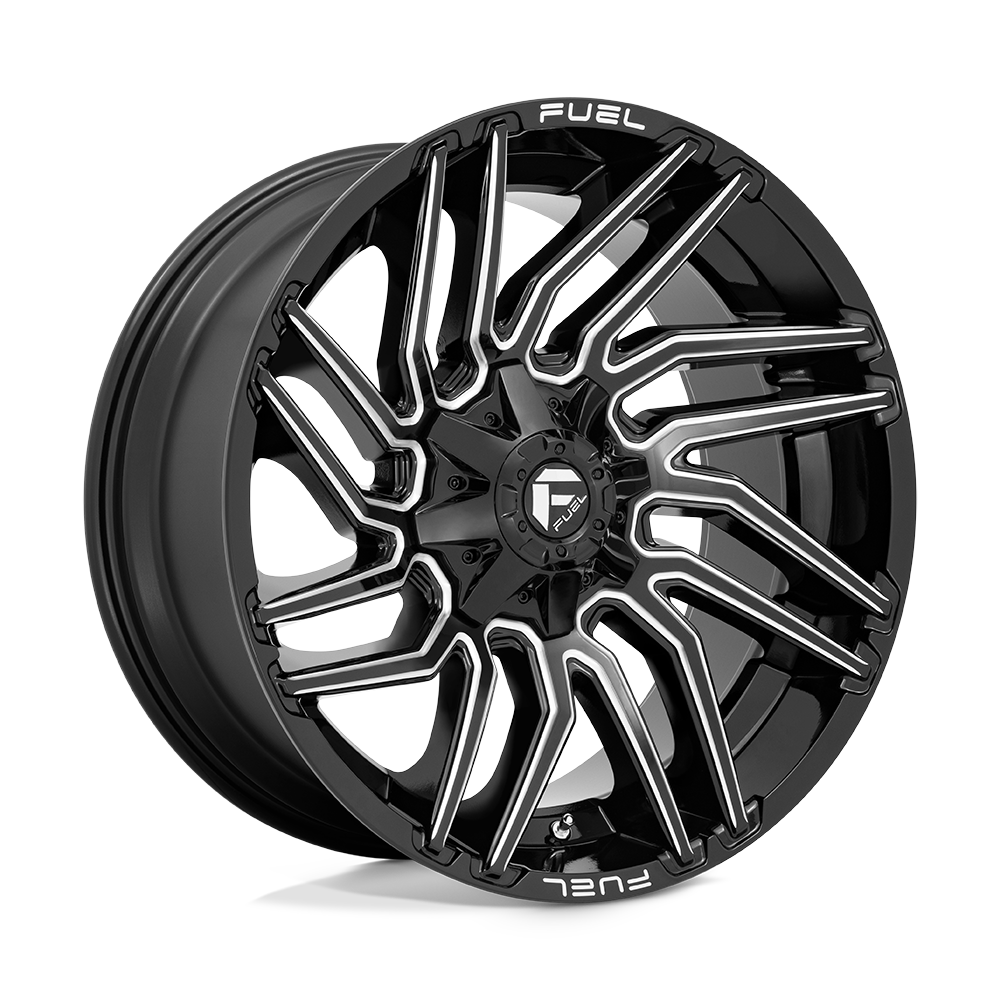 CARBURANT TOUT-TERRAIN D773 TYPHOON 22X10 8X180 -18 124.2 NOIR BRILLANT FRAISÉ
