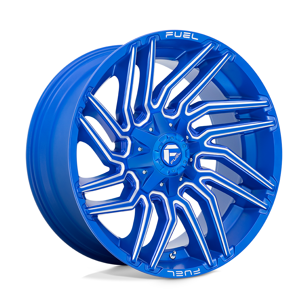 CARBURANT TOUT-TERRAIN D774 TYPHOON 22X10 8X180 -18 124.2 ANODISÉ BLEU FRAISÉ