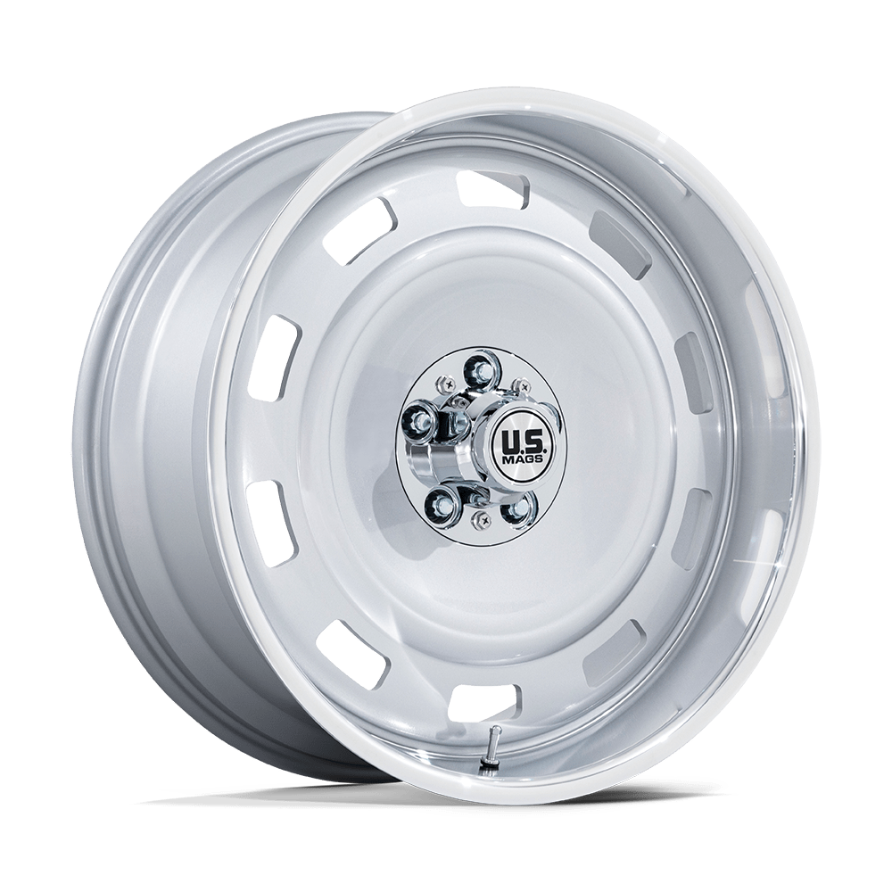 US Mag 1PC Uc143 Scottsdale 22x9 6x139.7 15 78.1 Argent avec lèvre taillée en diamant