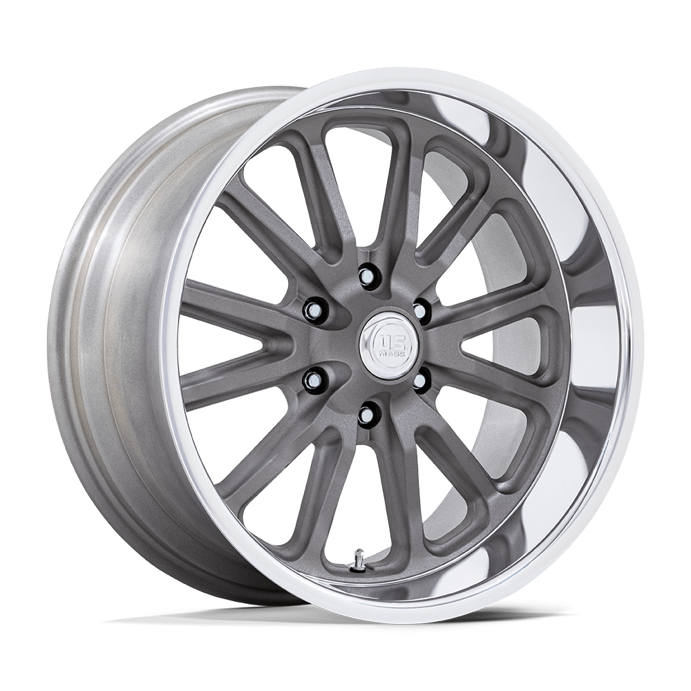 US Mag 1PC Uc145 Rambler 6 20x9.5 6x135 1 87.1 Matte Gunmetal W/ Diamond Cut Lip