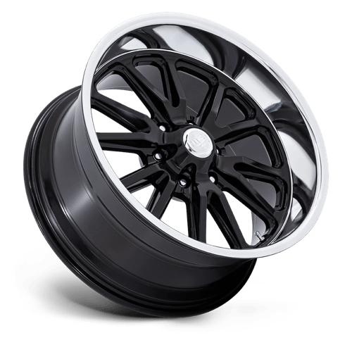 US Mag 1PC Uc145 Rambler 6 20x9.5 6x139.7 1 106.1 Gloss Black W/ Diamond Cut Lip