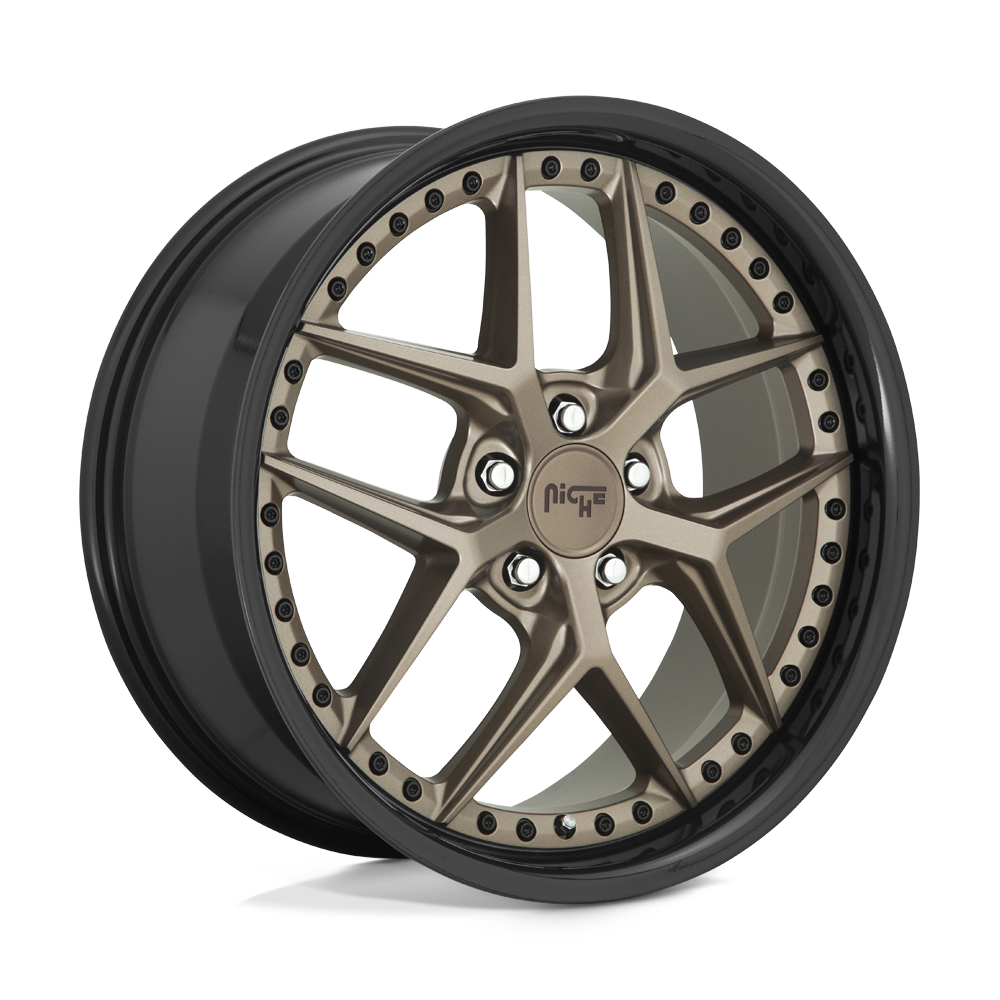 Niche 1pc M227 Vice 19x8.5 5x114.3 35 72.56 Matte Bronze Black Bead Ring