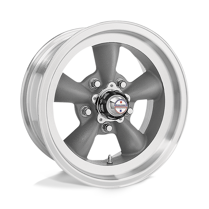 American Racing Vintage Vn105 Torq Thrust D 15x4.5 5x114.3 -15 83.06 Torq Thrust Gray Machined Lip