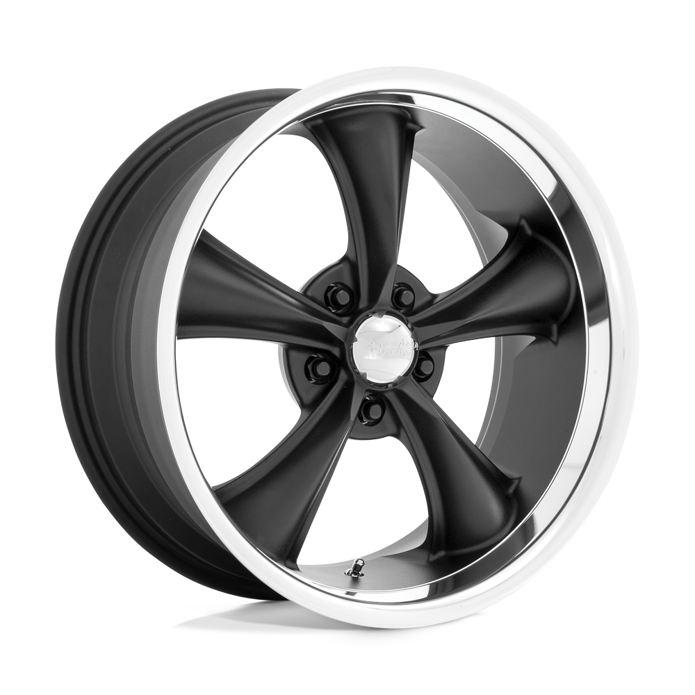 American Racing Vintage Vn338 Boss Tt 18x9.5 5x120.65 -4 72.56 Noir texturé avec lèvre taillée en diamant